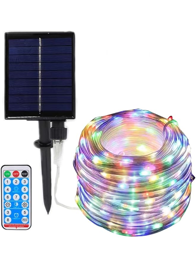 The Bros JZLIFE Solar Outdoor Garden Decorative Light, 65.6ft String Light, Waterproof LED, 200 Bulbs, 8 Modes, Remote Control, Colorful, 20m/65.6ft - Image 1