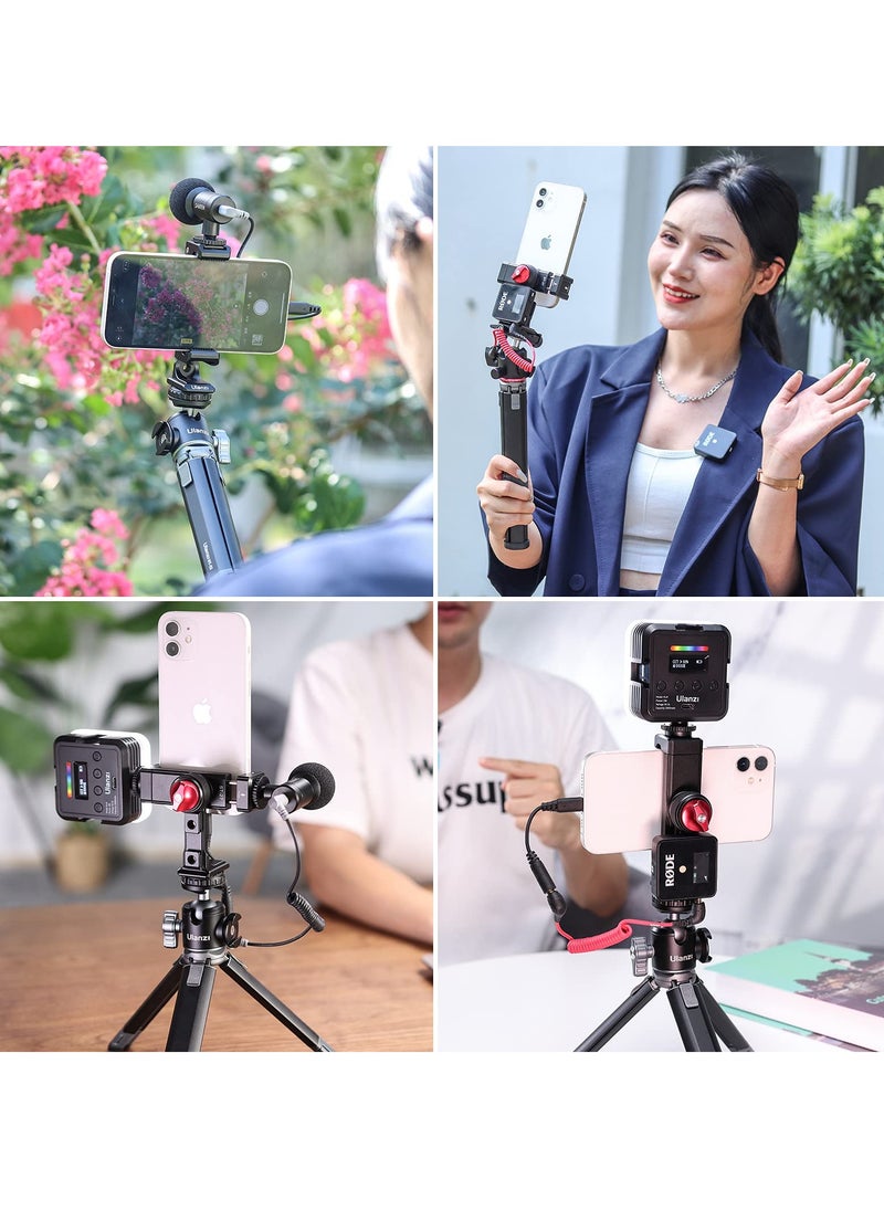 PICTRON - Ulanzi St 27 Aluminum Phone Tripod Mount W 3 Cold Shoes Arca Swiss Cell Phone Tripod Mount Adapter W 3 1 and 4 Inch Interfaces 360 Adjustable Phone Tripod Bracket Holder for Iphone Samsung and All Pho - Image 1