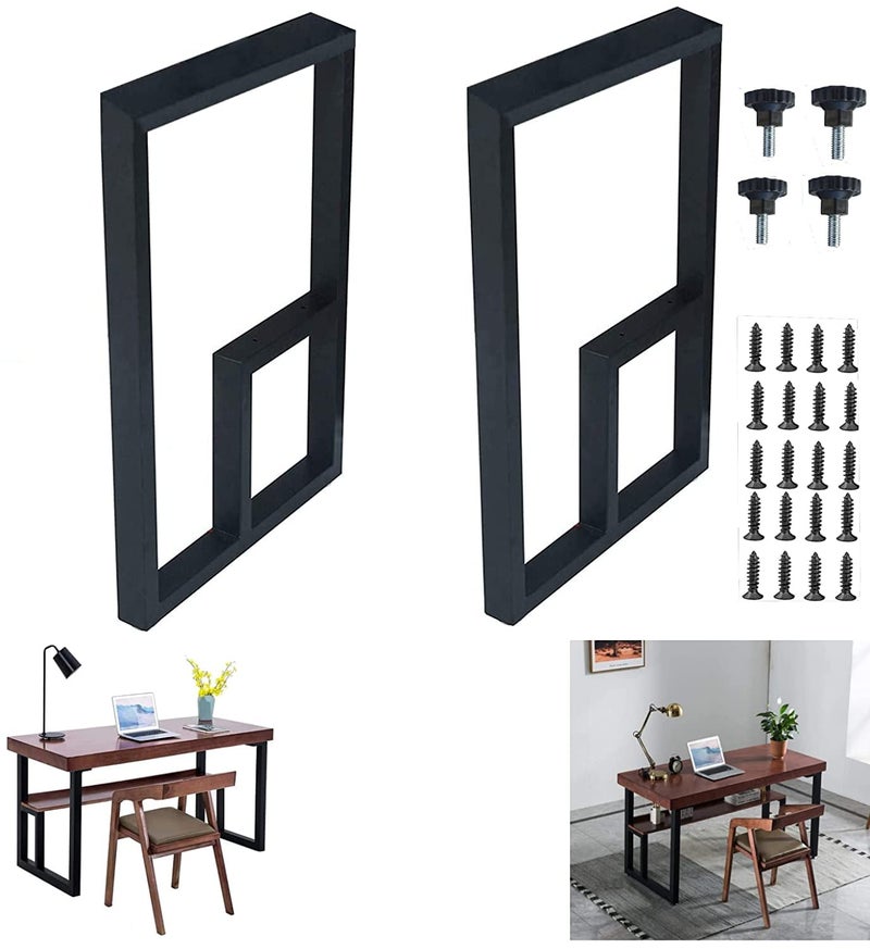 Dcloud Furniture Metal Legs for Table Dining Table Legs for Kitchen Modern Industrial Style d Design Set of 2 Black H68 cmW51cm Black - Image 1