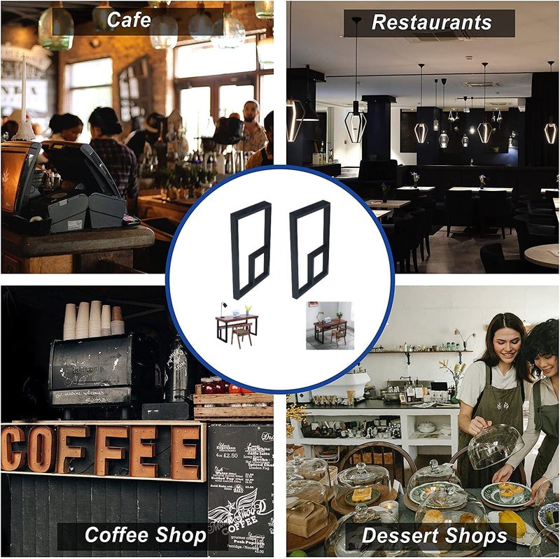 Dcloud Furniture Metal Legs for Table Dining Table Legs for Kitchen Modern Industrial Style d Design Set of 2 Black H68 cmW51cm Black - Image 5