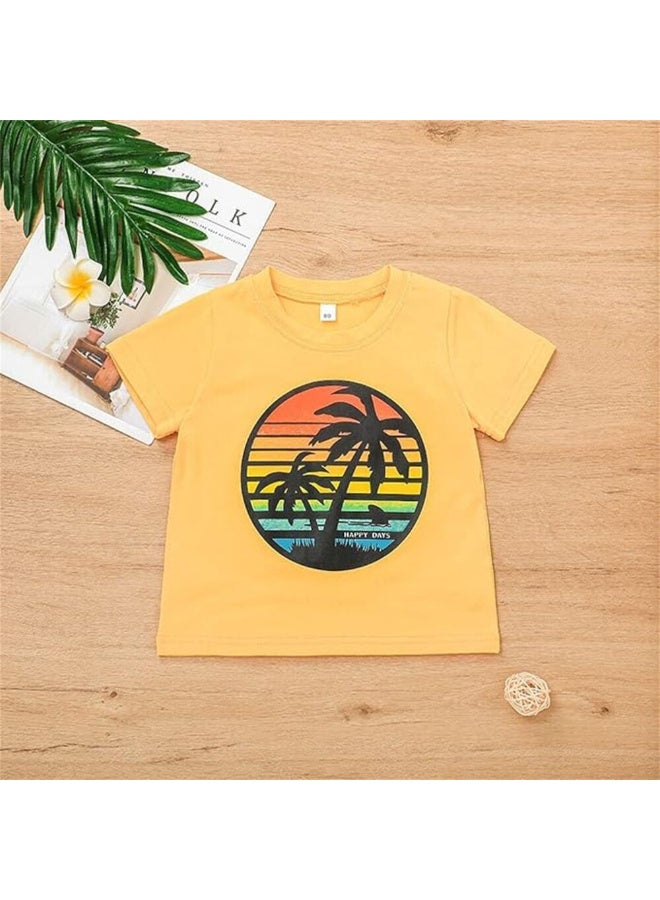 MiniMe Two-Piece Clothing Set for Boys | 6-9 Months | Yellow & Navy Blue | Cotton | Adorable Summer Clothing | Comfortable | Durable | Breathable Fabric | Bright & Colorful Designs | Machine Washable - Image 3