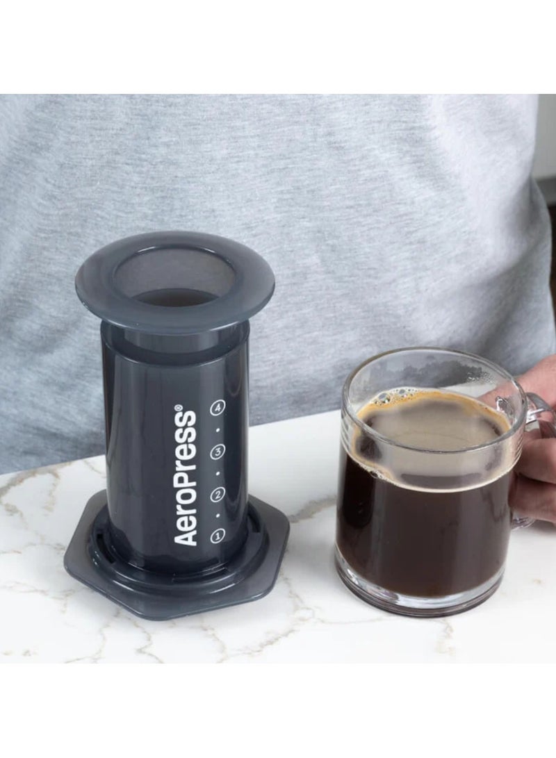 AeroPress Coffee Maker, 3-in-1 Brewing, Portable, Made in USA, Clear Black - 1-2 Cups - Image 3