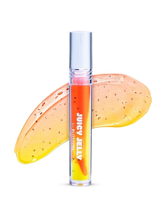 Blossom Juicy Jelly Moisturizing Lip Care Fruit Flavored Nourishing Lip Oil With Doe Foot Wand Applicator 0.09 Fl Oz Papaya - Image 1