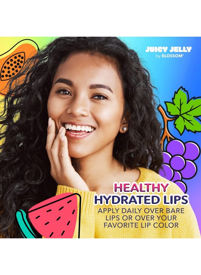 Blossom Juicy Jelly Moisturizing Lip Care Fruit Flavored Nourishing Lip Oil With Doe Foot Wand Applicator 0.09 Fl Oz Papaya - Image 5