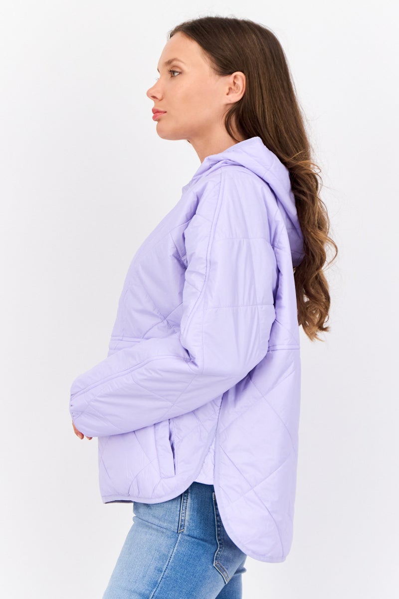Women Quilted Puffer Jacket, Lavender