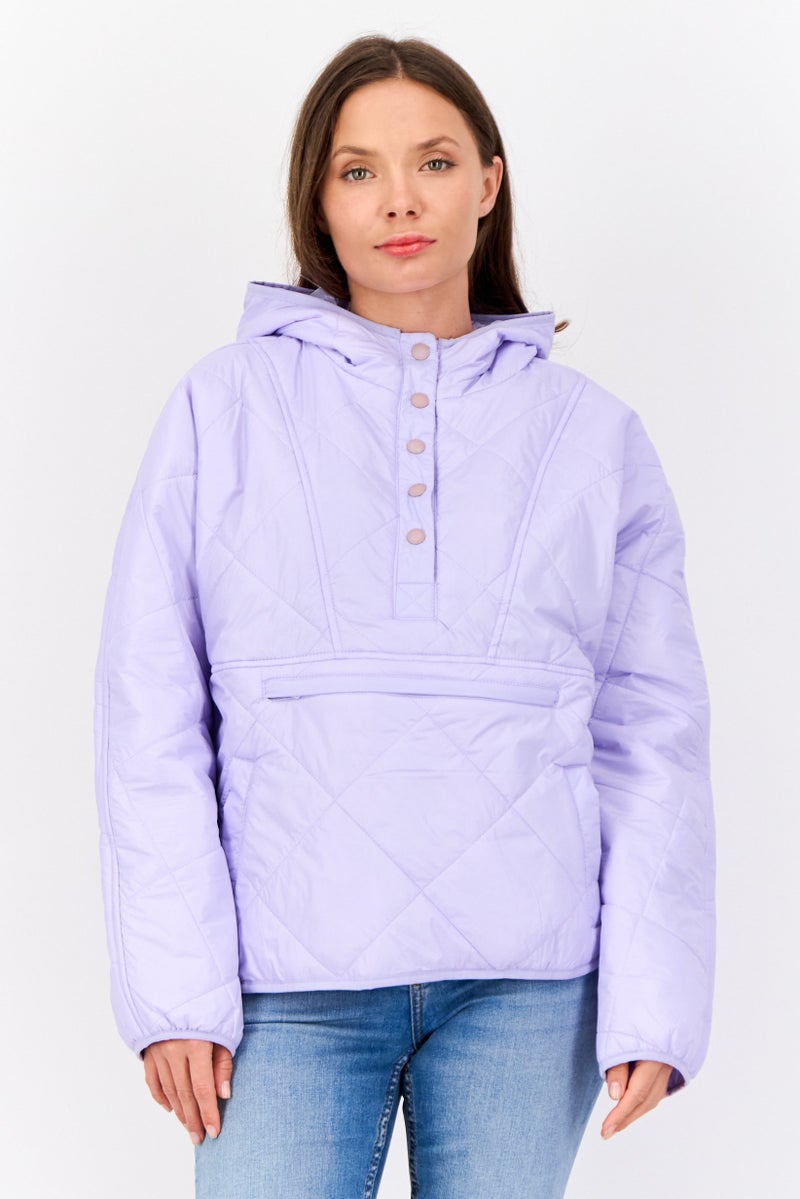 Women Quilted Puffer Jacket, Lavender