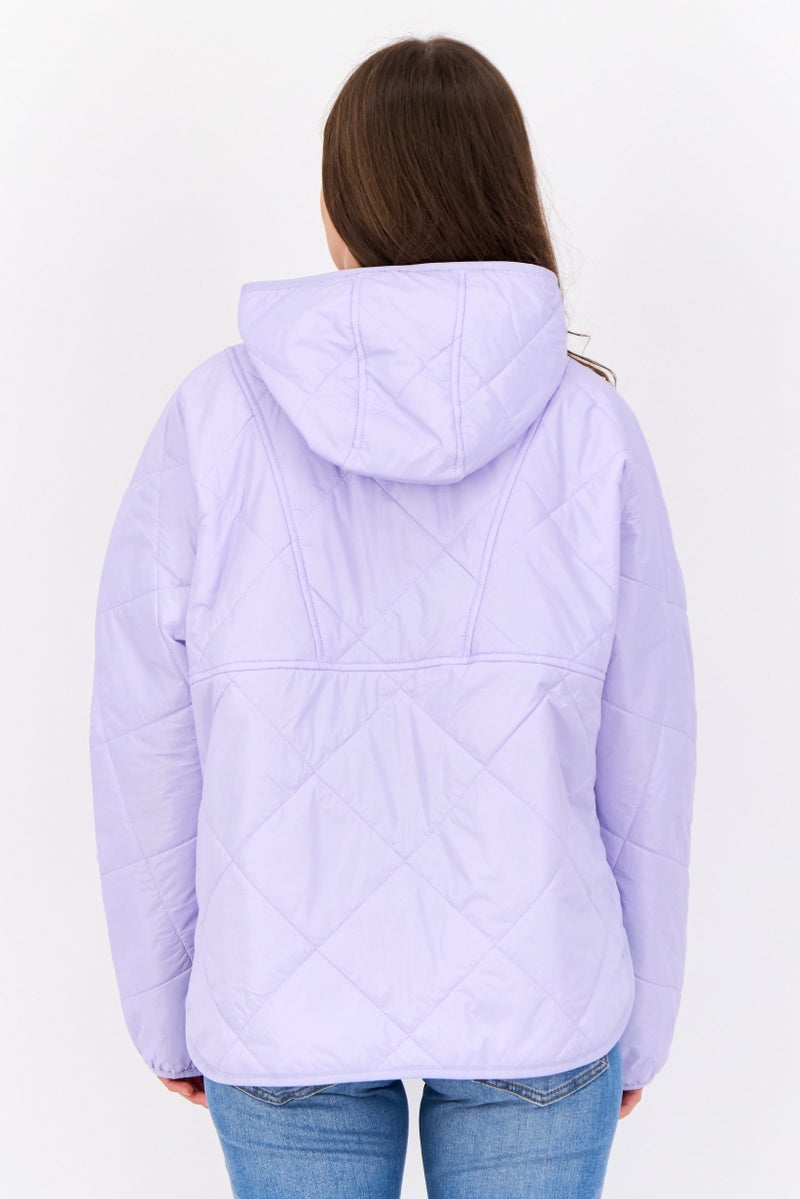 American Eagle Women Quilted Puffer Jacket, Lavender - Image 2