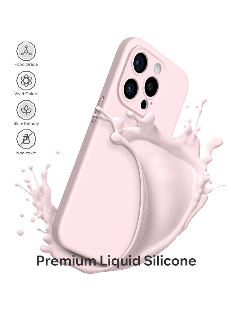 ELTRAZONE ELTRAZONE  Compatible with iPhone 15 Pro Max Case 6.7", with 1 x Screen Protector, Silky-Soft Touch Liquid Silicone Case Shockproof Rubber Case for iPhone 15 Pro Max-Pale Rosette - Image 3