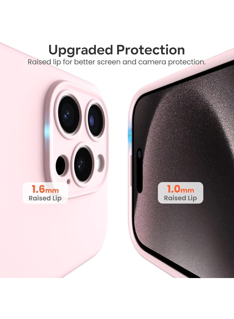 ELTRAZONE ELTRAZONE  Compatible with iPhone 15 Pro Max Case 6.7", with 1 x Screen Protector, Silky-Soft Touch Liquid Silicone Case Shockproof Rubber Case for iPhone 15 Pro Max-Pale Rosette - Image 4