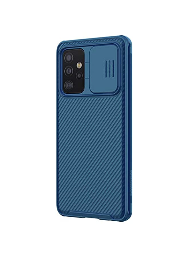 IAF Case with Camera Cover Protection Designed For Samsung Galaxy A52 Slim Thin Case Hard PC Back and Soft Silicone Edge Protective Case Blue