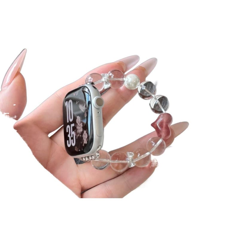 AD Pink Resin Bracelet Strap Smartwatch Band Compatible with Apple Watch Ultra with Adjustable Fit Replacement Strap for Daily Wear - Image 3