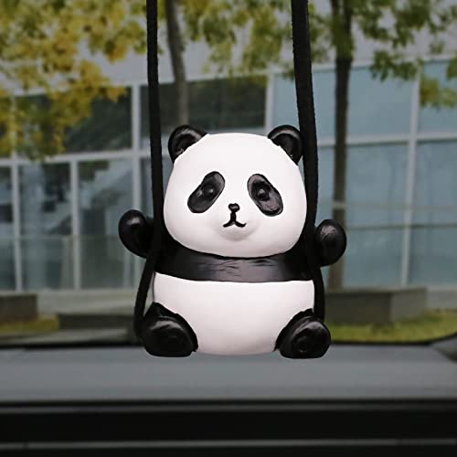 Kiofs Panda Car Hanging Ornament - Swinging Panda Hanging Swing for Rear View Mirror, Funny Car Decor - Image 4