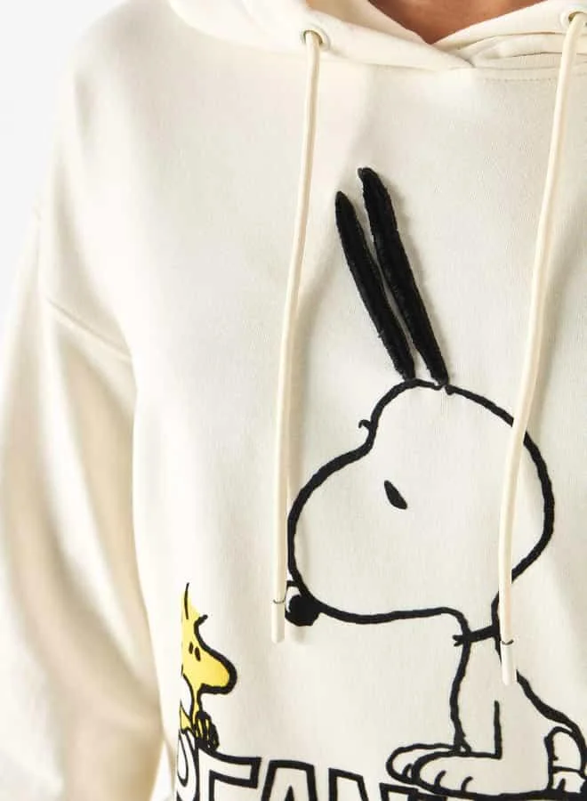 SP Characters Peanuts Print Hooded Sweatshirt with Long Sleeves
