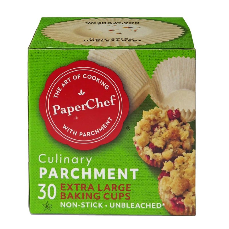 PaperChef  XLarge Parchment Baking Cups  Easy Release NonStick Paper  30 Count