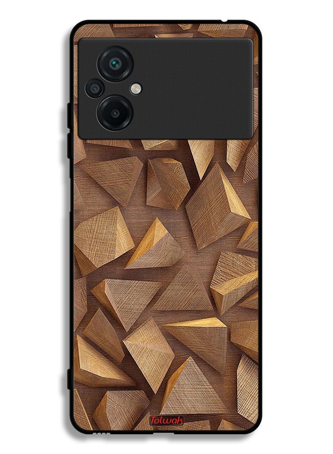 Tolwak Xiaomi Poco M5 4G Protective Case Cover Wood Pieces Art - Image 2