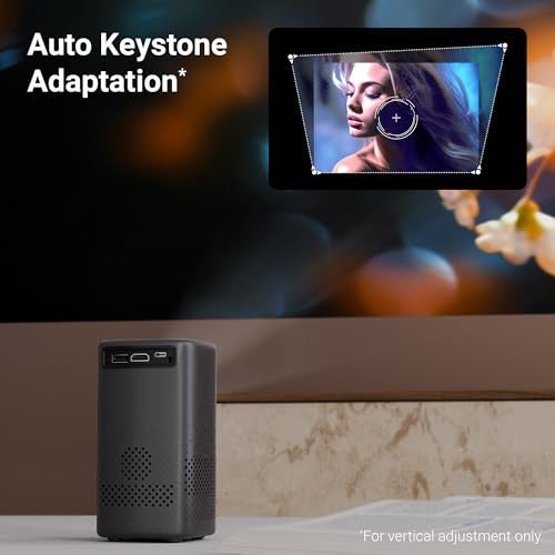 ZEBRONICS ​Zebronics Android Portable Smart Projector, 1080p Support, 3600 Lumens, 150" Screen, OTT Apps (Netflix, Prime), Miracast, WiFi, BT, HDMI, Built-in Battery, 2hr Playtime (Pixaplay 74B) (Grey) - Image 4