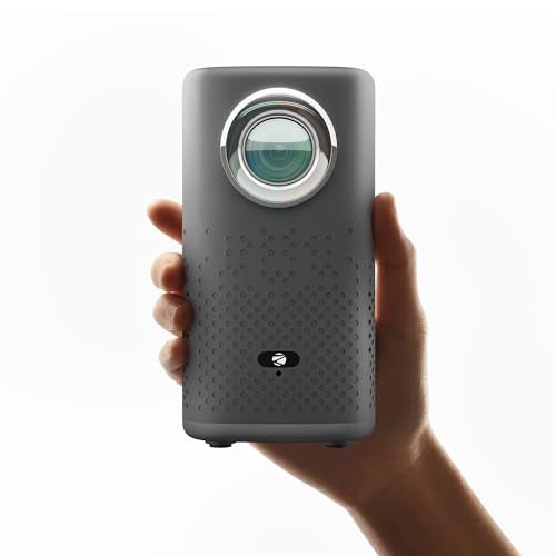 ZEBRONICS ​Zebronics Android Portable Smart Projector, 1080p Support, 3600 Lumens, 150" Screen, OTT Apps (Netflix, Prime), Miracast, WiFi, BT, HDMI, Built-in Battery, 2hr Playtime (Pixaplay 74B) (Grey) - Image 1