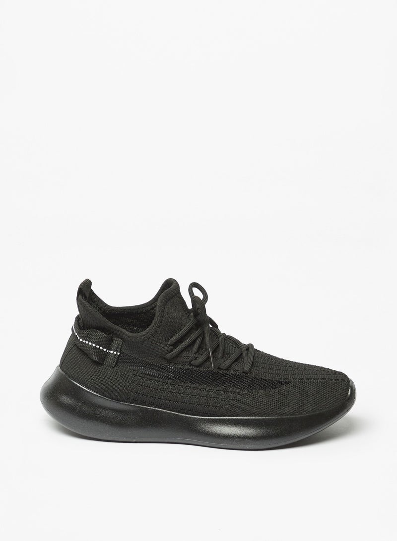 Womens Textured Lace-Up High Top Sports Shoes By Shoexpress