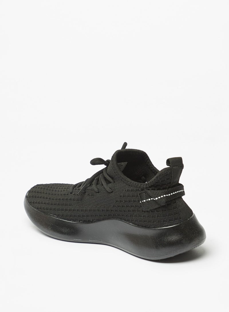 Womens Textured Lace-Up High Top Sports Shoes By Shoexpress