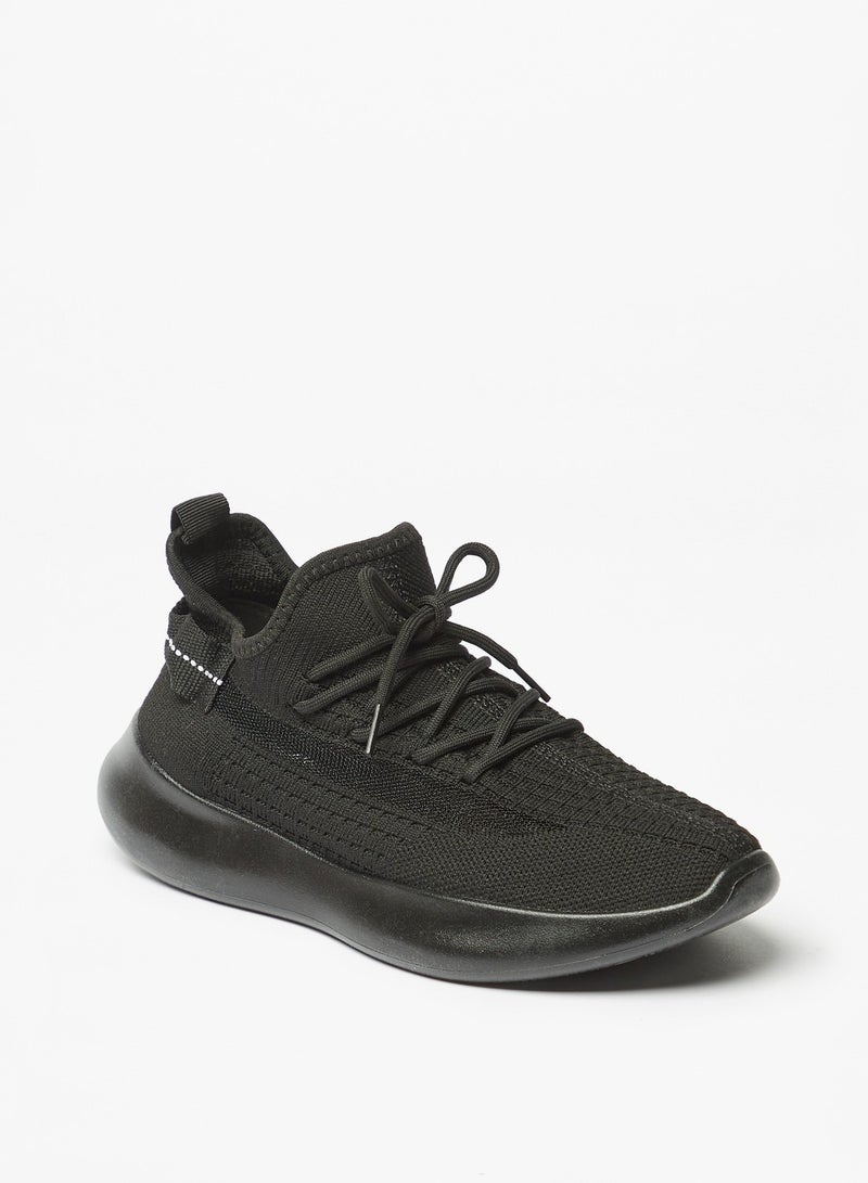 Womens Textured Lace-Up High Top Sports Shoes By Shoexpress