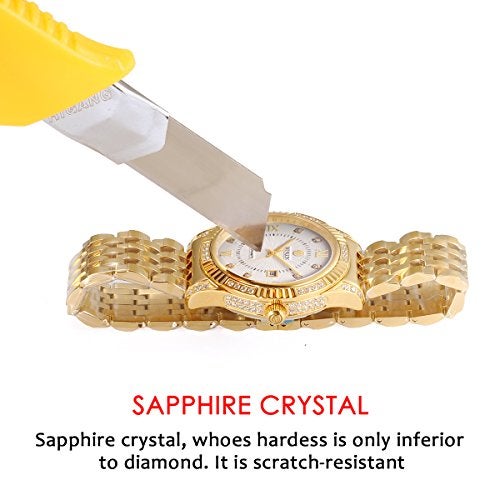 BINLUN 18K Gold Plated Wrist Watches Automatic Watch for Men Diamond Luxury Men's Dress Watch Luminous Hands Wrist Watches Gold Strap - Image 5