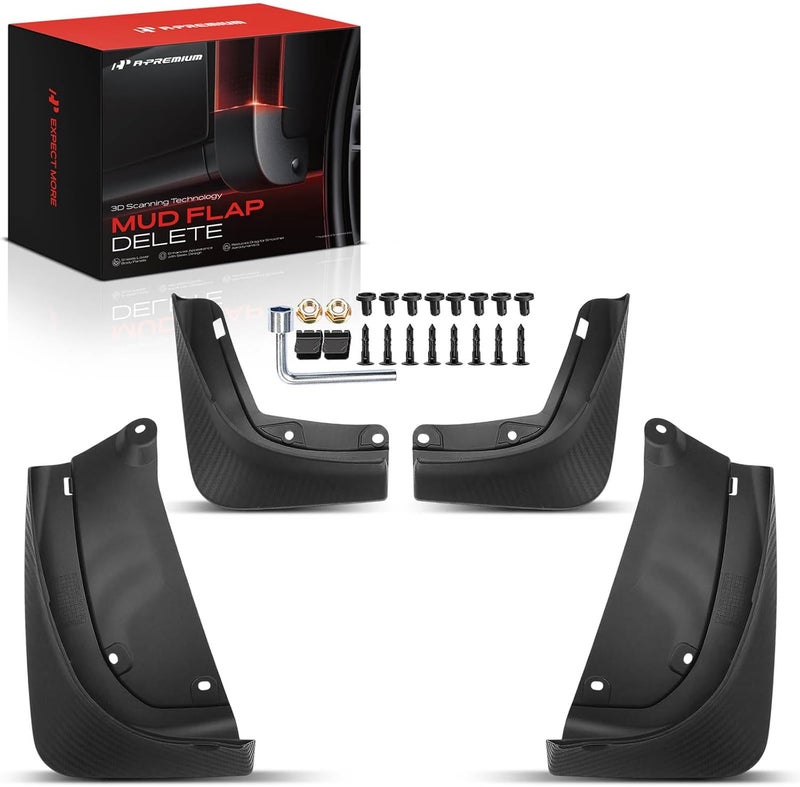 A-Premium Mud Flaps for Tesla Model Y Juniper 2025, No Drilling Required Mud Guards with Installation Kits, 4 Pack Front and Rear Vehicle Body Protection Accessories - Image 1