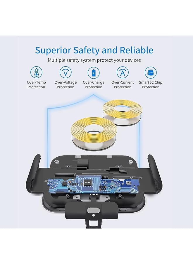 Excefore Fast Wireless Car Charger With Dual Coils For Z Fold 4/3-15W Smart Qi Car Mount For Air Vent And Dashboard, Compatible With Galaxy Z Fold 4/3/2 And Iphone 14/13/S22 Ultra/S21 - Image 3