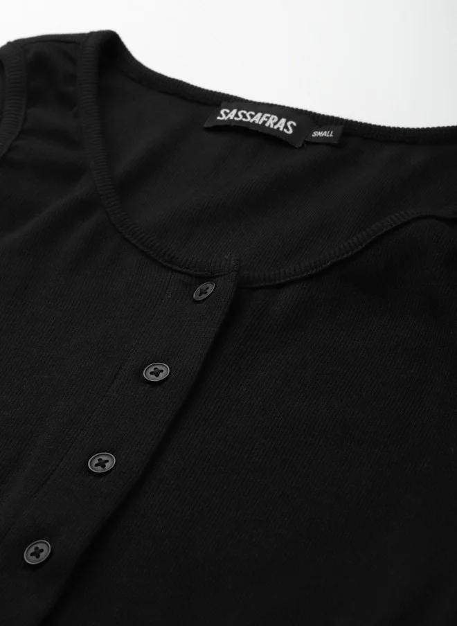 ساسافراس Black Cropped Top for Women