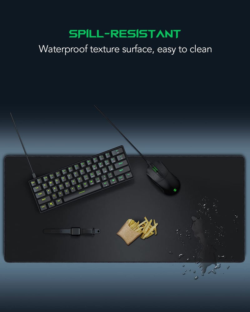 Black Shark Gaming Mouse Pad Desk Mat (35.4" Ã— 15.8" Ã— 0.15") Thick Extended Mousepad Non-Slip Spill-Resistant Mousepad with Special-Textured Surface, Anti-Fray Stitched Edges Desk Pad Manta P3 - Image 5