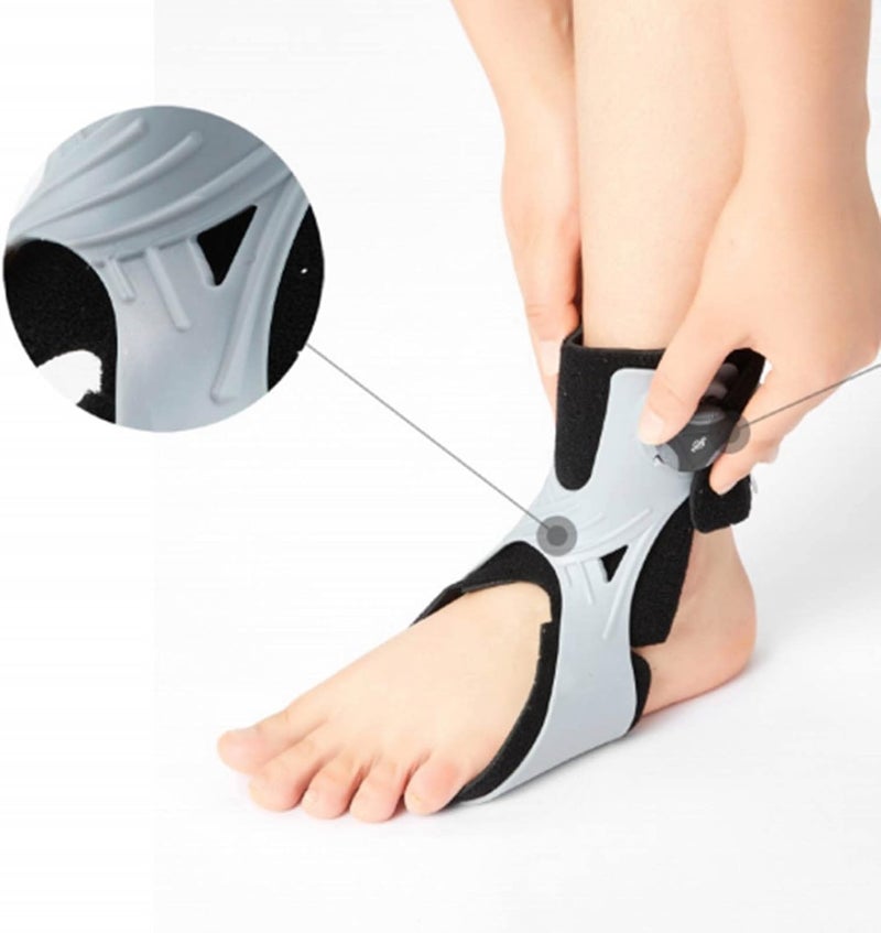 Foot Drop Brace XL Grey Adjustable Rotating Buckle - Gait Correction Ankle-Foot Orthosis for Hemiplegia Recovery Daily Home On-the-Go Use - Image 2