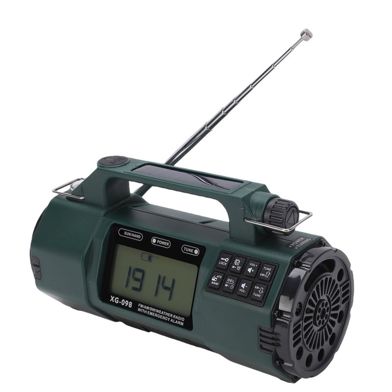 Emergency Radio OD Green Solar Hand Crank AM FM NOAA SW Waterproof - Image 2