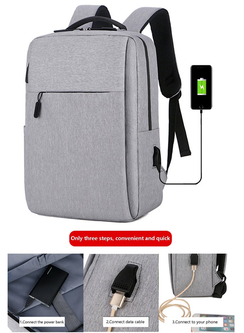 Laptop Backpack 15.6 Inch, Business Travel Backpack with USB Charging Port, Lightweight Bag for Work Study Office - Image 3