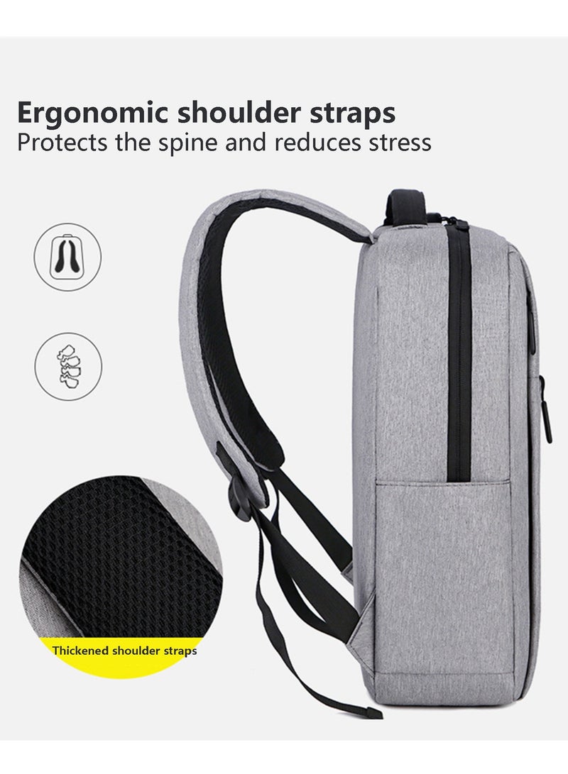 Laptop Backpack 15.6 Inch, Business Travel Backpack with USB Charging Port, Lightweight Bag for Work Study Office - Image 5