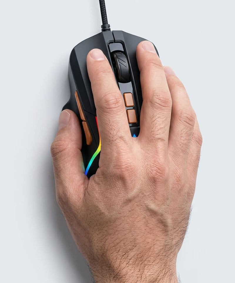 جيرتك ماوس ألعاب سلكي جيرتيك JR850 بلس إضاءة كروم آر جي بي 4800 نقطة لكل بوصة تصميم مريح عالي الدقة وسرعة استجابة فائقة للكمبيوتر واللابتوب لون أسود - أداء احترافي وتحكم مثالي للألعاب - Image 5