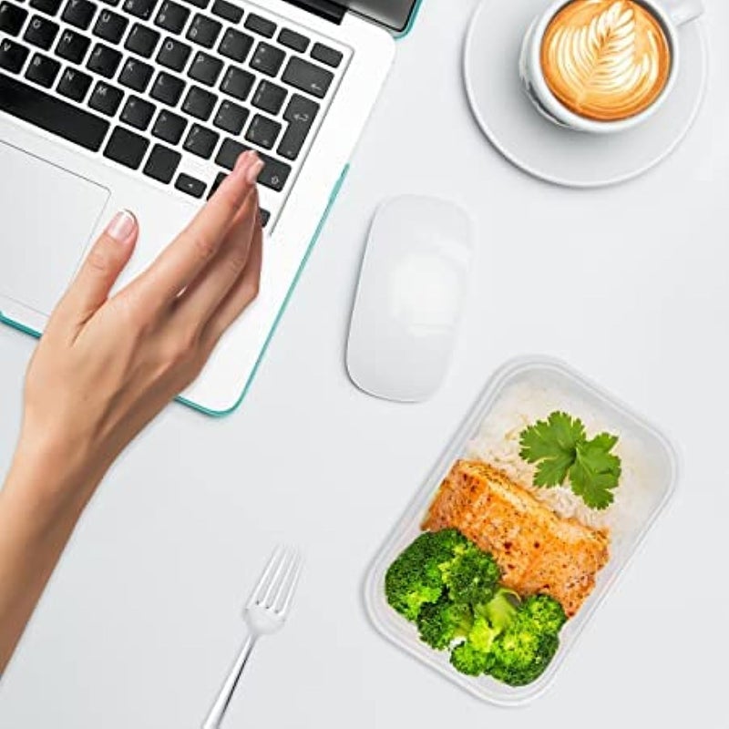 Microwave Boxes Meal Prep Containers, [10 Pack] Plastic Storage Food Containers with Lids, Disposable Bento Box Reuse, Refrigerator Safe, Microwave, Dishwasher Safe (750ML- 26 OZ) (10) - Image 2