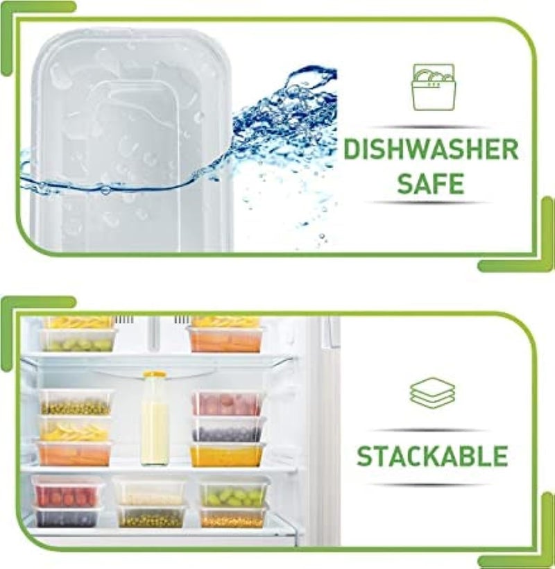 Microwave Boxes Meal Prep Containers, [10 Pack] Plastic Storage Food Containers with Lids, Disposable Bento Box Reuse, Refrigerator Safe, Microwave, Dishwasher Safe (750ML- 26 OZ) (10) - Image 5