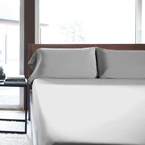 MALOUF 100% Rayon from Bamboo Sheet Set, King, Ash - Image 3