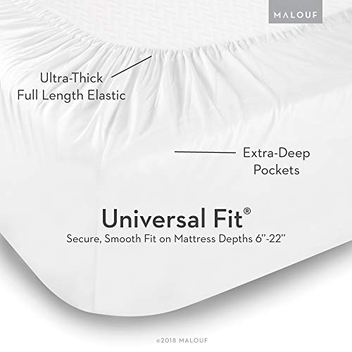 MALOUF 100% Rayon from Bamboo Sheet Set, King, Ash - Image 5