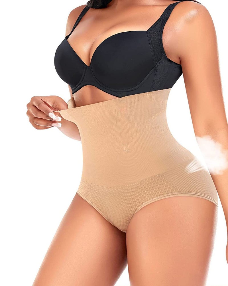 Keepcart Women's Spandex & Nylon Tummy Control Panties (Pack Of 1) (Kp-Shortblack_Cream1_M) - Image 1