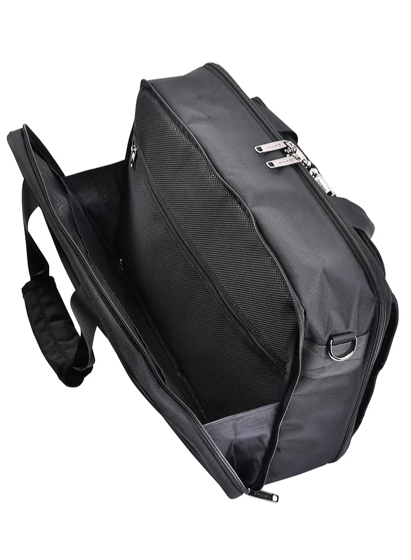 Eminent  Premium Polyester Laptop Bag 17 Inch Light Weight 180° Opening Business Laptop Case for Men Women on Travel Business V612 Black  | Best Price UAE