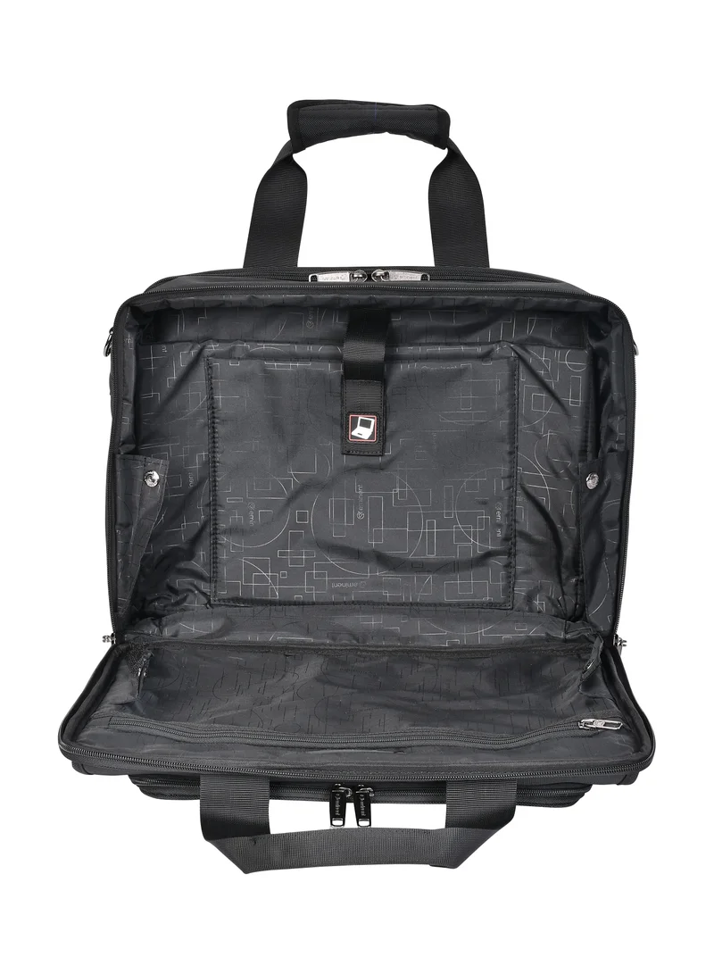 Eminent  Premium Polyester Laptop Bag 17 Inch Light Weight 180° Opening Business Laptop Case for Men Women on Travel Business V612 Black  | Best Price UAE