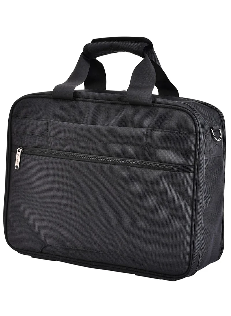 eminent Premium Polyester Laptop Bag 17 Inch Light Weight 180° Opening Business Laptop Case for Men Women on Travel Business V612 Black