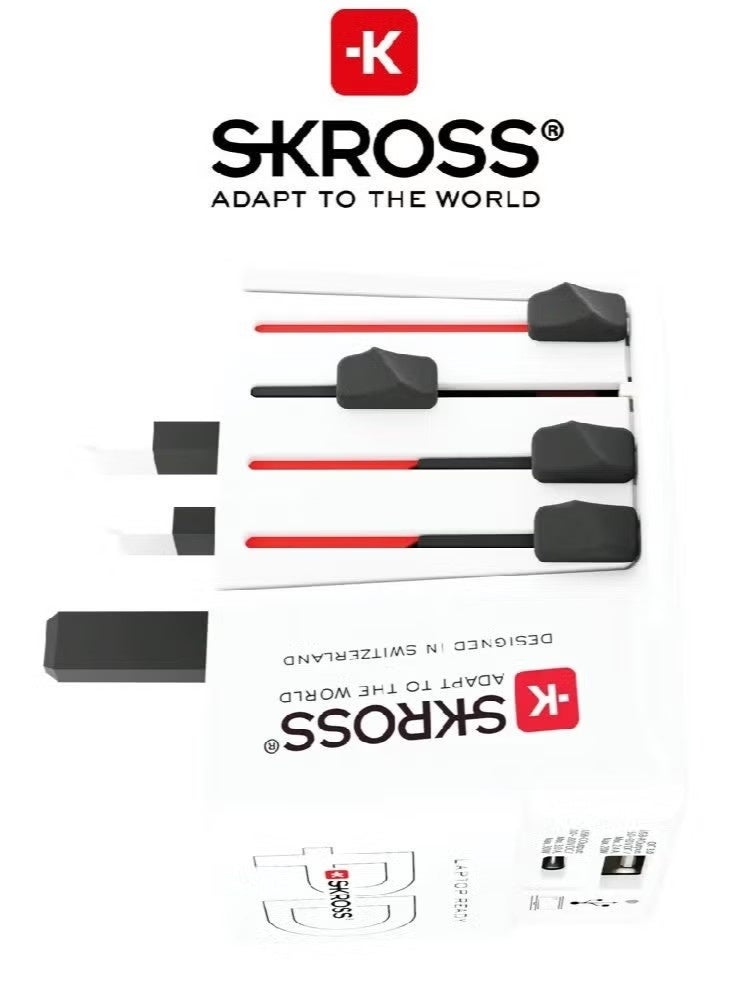سكروس محول سفر عالمي من سكروس مع شاحن سريع USB-C وUSB-A، جاهز للكمبيوتر المحمول - Image 2