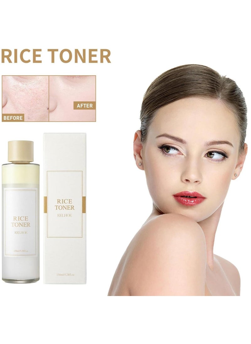 EELHOE Rice Toner,Rice Water,Toner Skin Care,5.28fl oz Natural Moisturizer Glow Essence, Hydrating and Moisturizing Rice Extract,Essential Toner for Deep Hydration  - Image 3