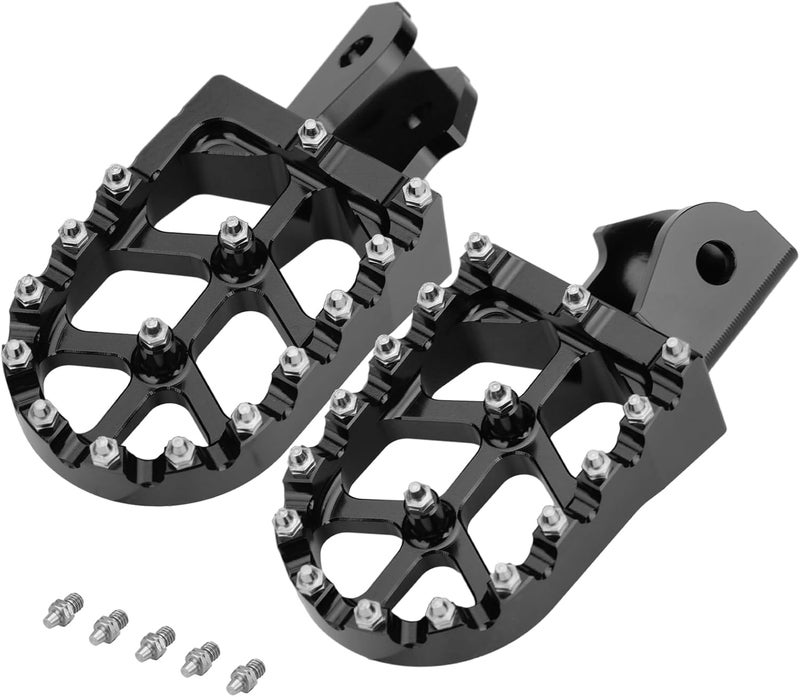LKV CNC Dirt Bike Foot Pegs - Black - Image 1