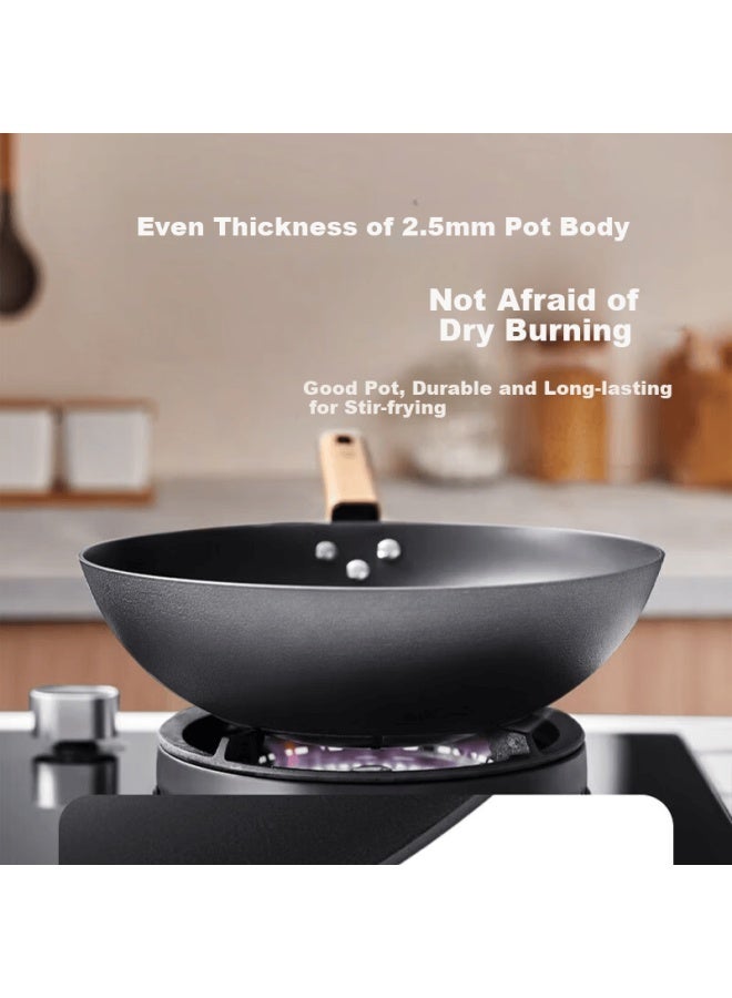 Robam Robam Cast Iron Wok Non-stick Pan Cooking Pan [supplies Iron Element] Thickened Durable Rust-resistant - Image 4