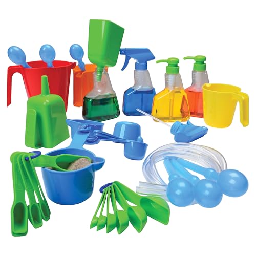 Constructive Playthings Measure and Pour Water Play Preschool Science Kit Water Table Accessories Educational Toy for Kids Classroom Supplies 34Piece Set Toddler Toys for 3 Years and Older - Image 1