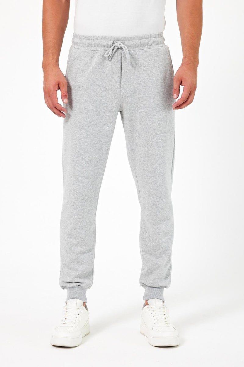 mmetalic Thick Grey Men's Sweatpants Jogger Back Pocket Elastic Leg Regular Fit Non-raised  - Image 1