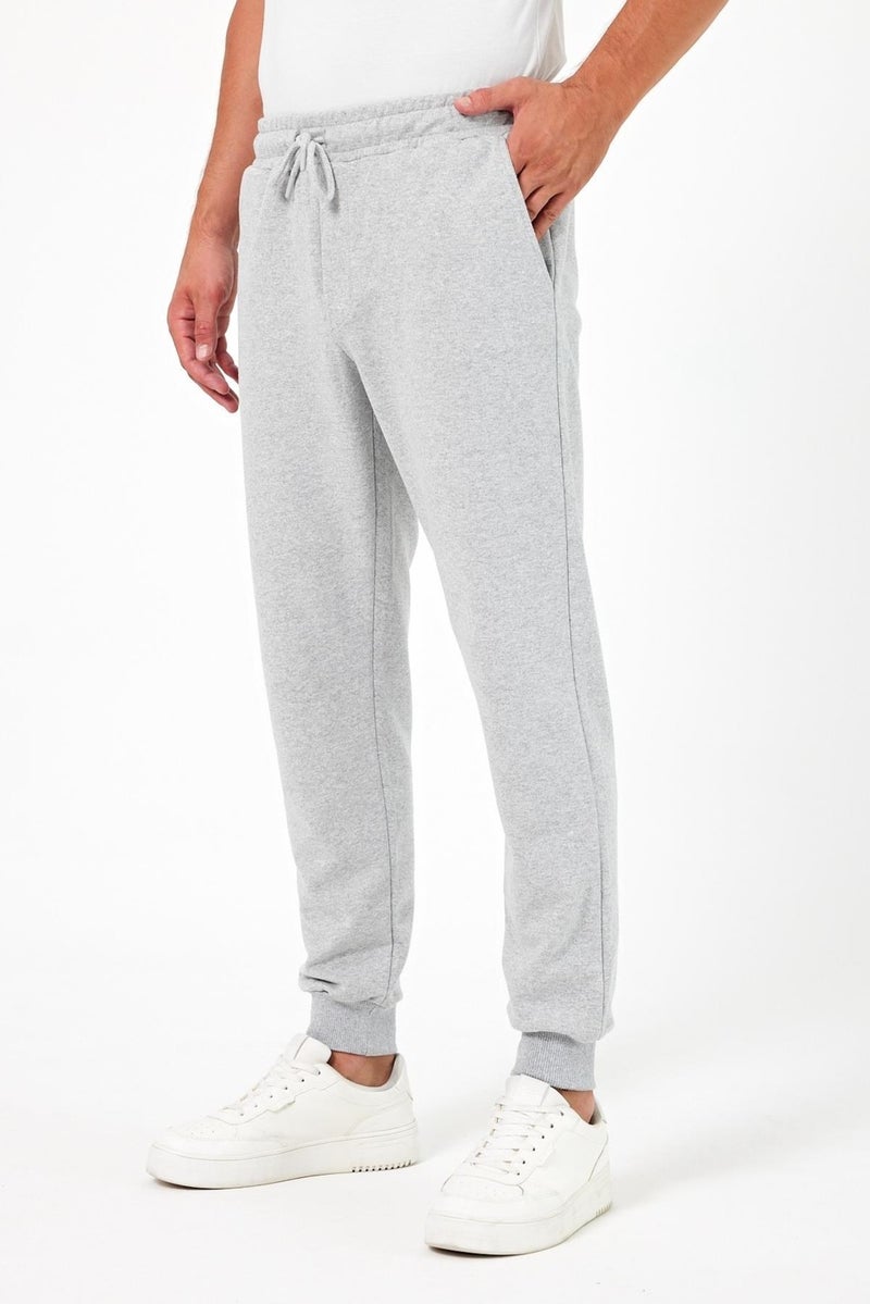 mmetalic Thick Grey Men's Sweatpants Jogger Back Pocket Elastic Leg Regular Fit Non-raised  - Image 2