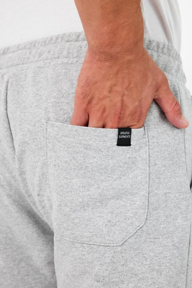 mmetalic Thick Grey Men's Sweatpants Jogger Back Pocket Elastic Leg Regular Fit Non-raised  - Image 5